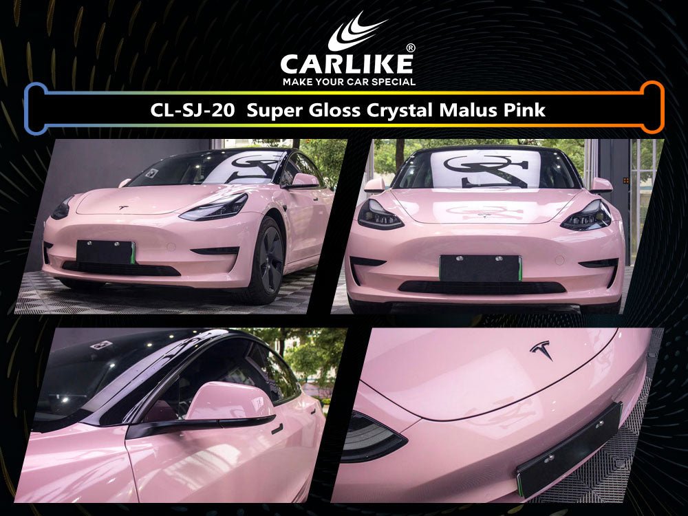CL-SJ-20 SUPER GLOSS CRYSTAL MALUS PINK VINYL FOR TESLA - CARLIKE WRAP