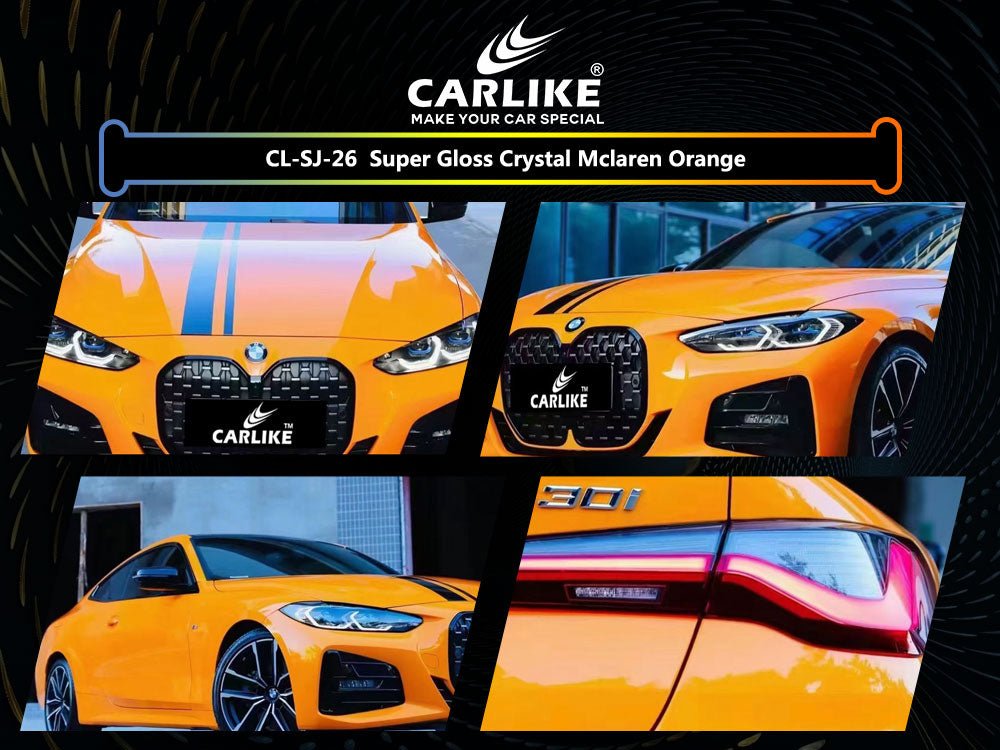 CL-SJ-26 SUPER GLOSS CRYSTAL MCLAREN ORANGE VINYL FOR BMW - CARLIKE WRAP