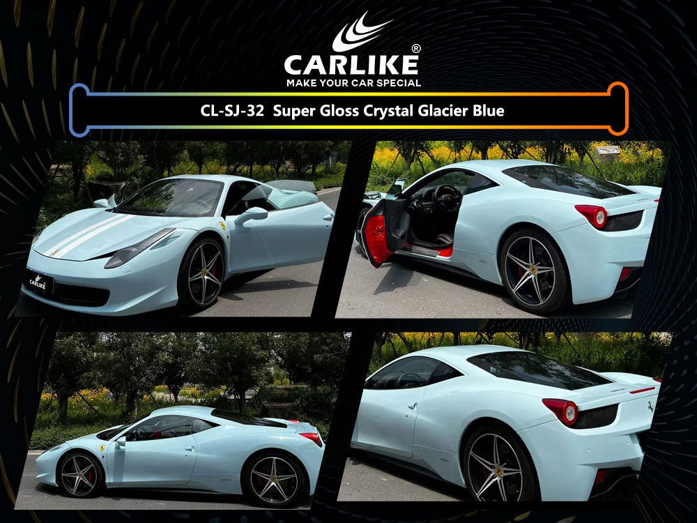 CL-SJ-32 SUPER GLOSS CRYSTAL GLACIER BLUE VINYL FOR FERRARI - CARLIKE WRAP