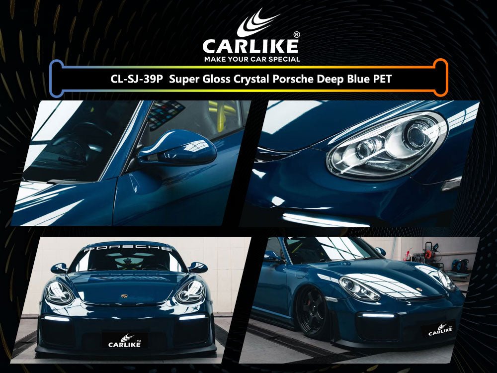 CL-SJ-39P SUPER GLOSS CRYSTAL PORSCHE DEEP BLUE PET VINYL FOR PORSCHE - CARLIKE WRAP