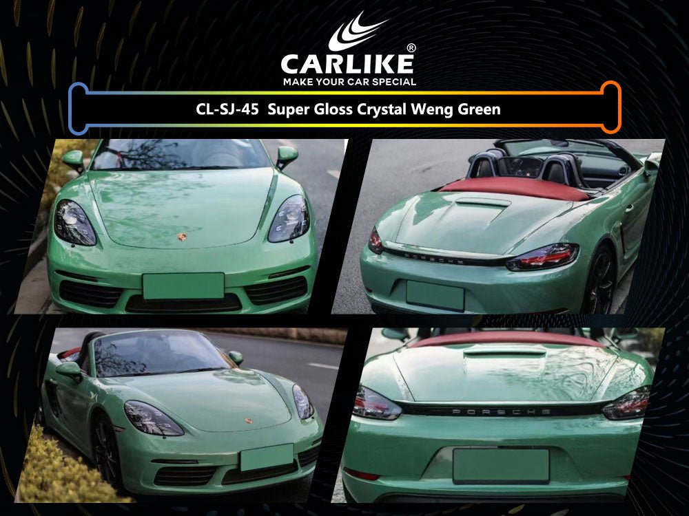 CL-SJ-45 SUPER GLOSS CRYSTAL WENG GREEN VINYL FOR TESLA - CARLIKE WRAP