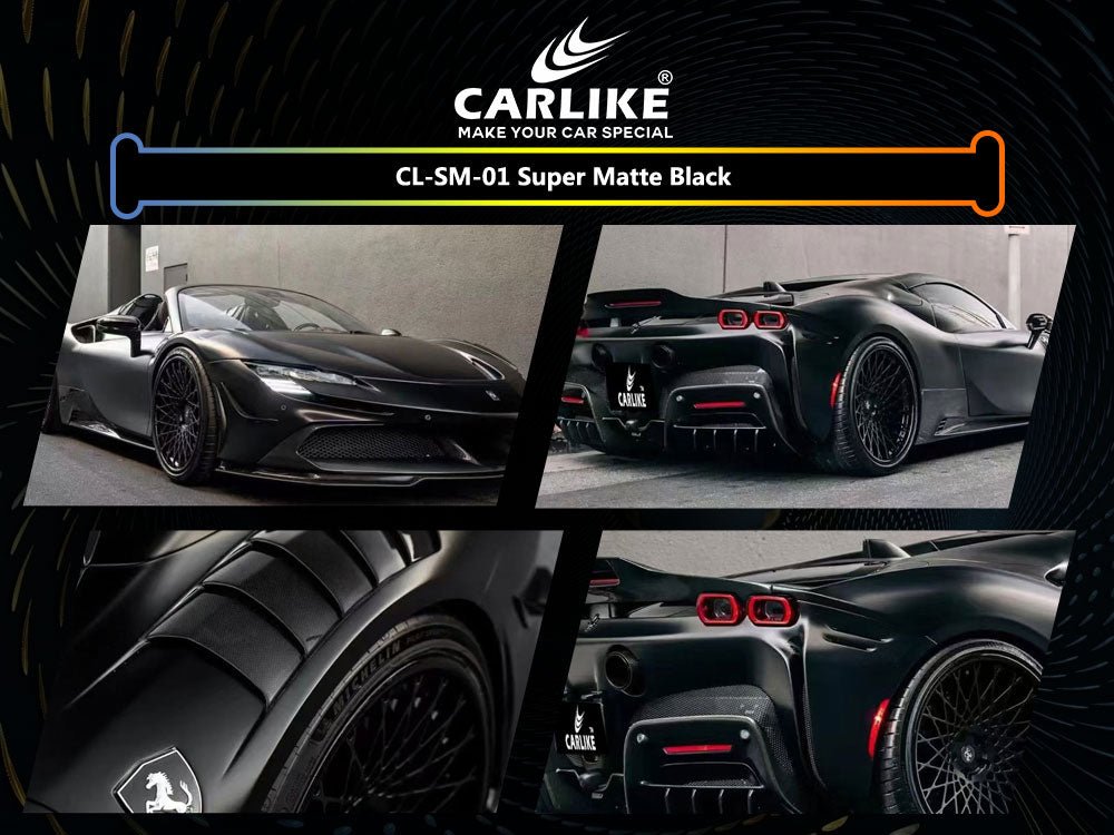 CL-SM-01 SUPER MATTE BLACK VINYL FOR FERRARI - CARLIKE WRAP
