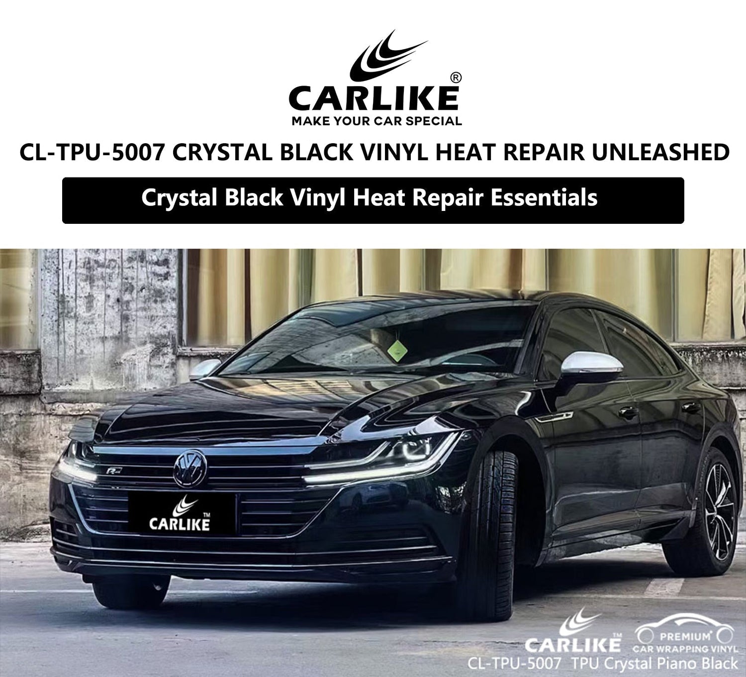 CL-TPU-5007 TPU Crystal Piano Black Vinyl Heat Repair Film PPF Supplier - CARLIKE WRAP