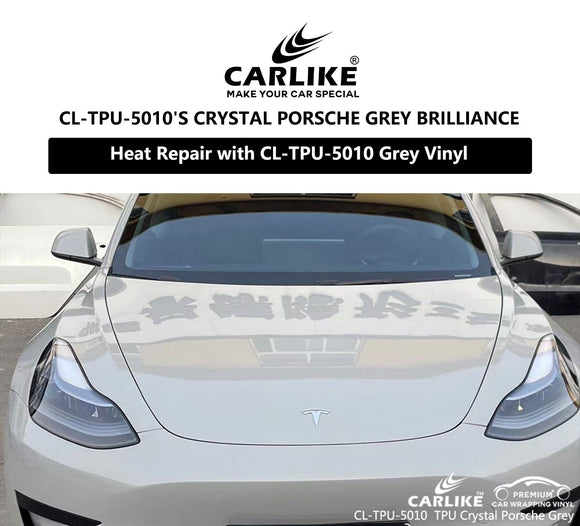 CL-TPU-5010 TPU Crystal Porsche Grey Vinyl Heat Repair Film Manufacturer - CARLIKE WRAP