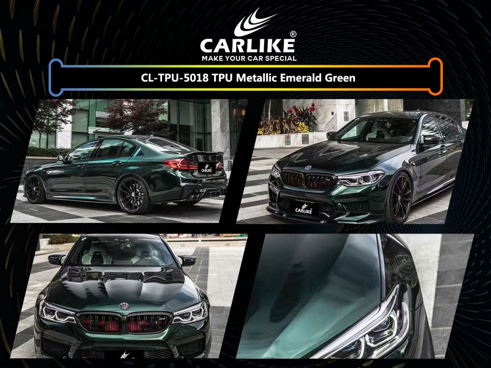 CL-TPU-5018 TPU METALLIC EMERALD GREEN VINYL FOR BMW - CARLIKE WRAP