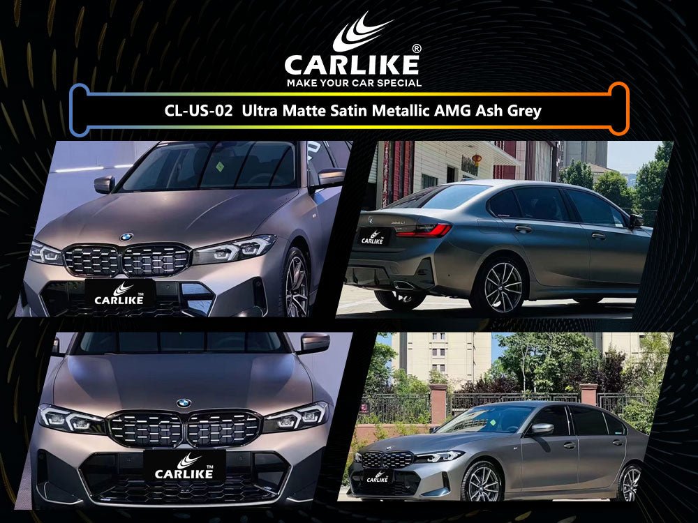 CL-US-02 ULTRA MATTE SATIN METALLIC AMG ASH GREY VINYL FOR TESLA - CARLIKE WRAP
