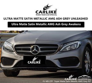 CL-US-02P Ultra Matte Satin Metallic Amg Ash Grey Vinyl Pet Liner Film Supplier