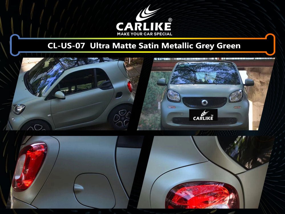 CL-US-07 ULTRA MATTE SATIN METALLIC GREY GREEN VINYL FOR SMART - CARLIKE WRAP