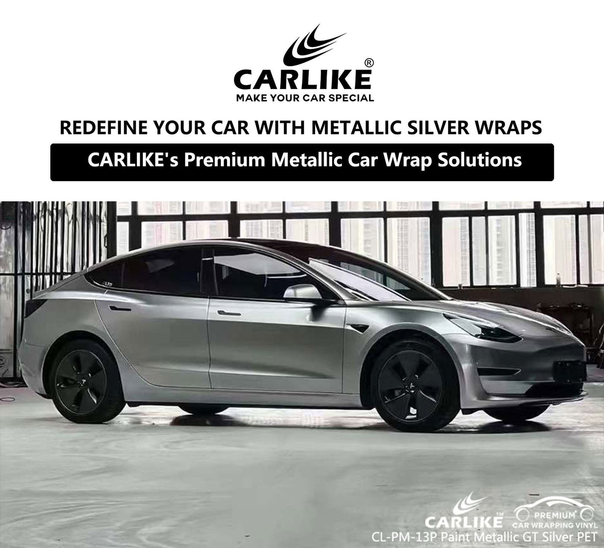 Redefine Your Car's Aesthetics with CARLIKE's Metallic Silver Wraps ...