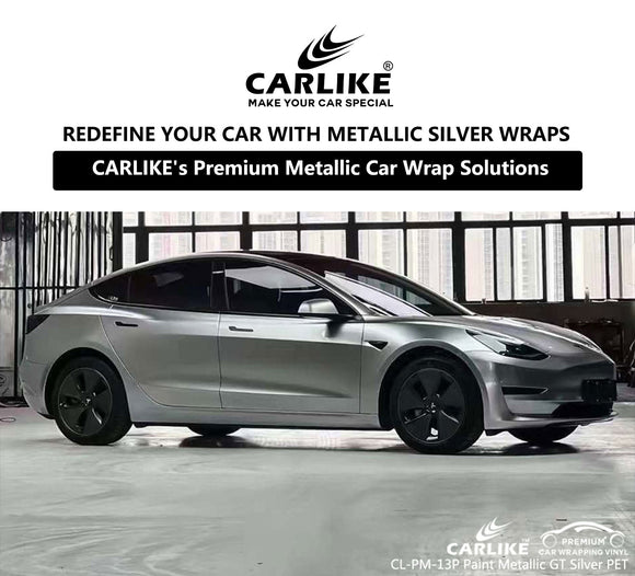 Redefine Your Car's Aesthetics with CARLIKE's Metallic Silver Wraps - CARLIKE WRAP