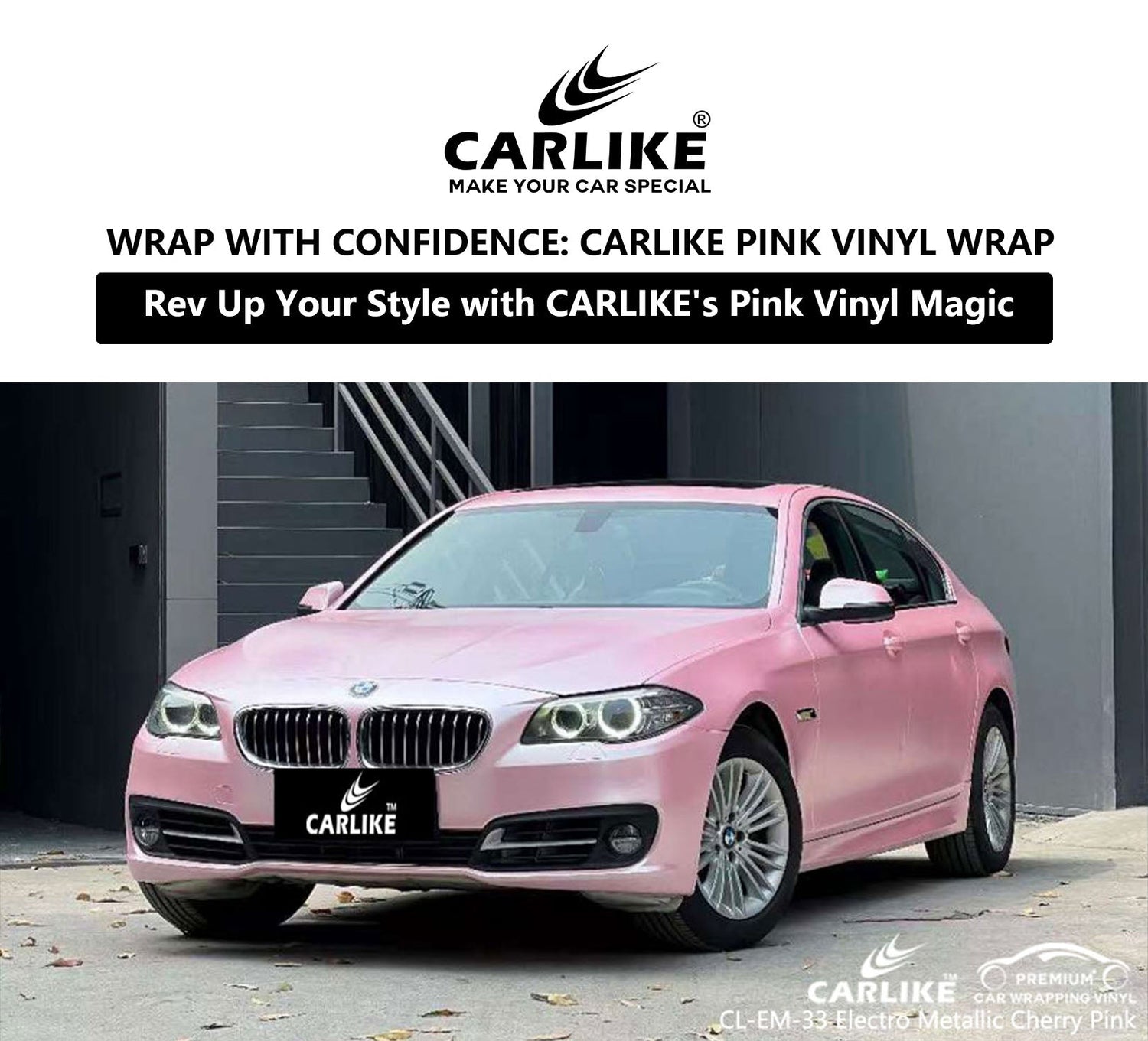 Wrap with Confidence: CARLIKE Pink Vinyl at Your Service - CARLIKE WRAP