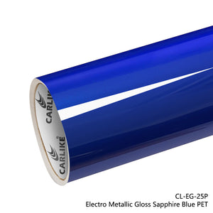 CARLIKE CL-EG-25P Electro Metallic Gloss Sapphire Blue Vinyl PET Liner - CARLIKE WRAP