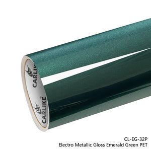 CARLIKE CL-EG-32P Electro Metallic Gloss Emerald Green Vinyl PET Liner - CARLIKE WRAP