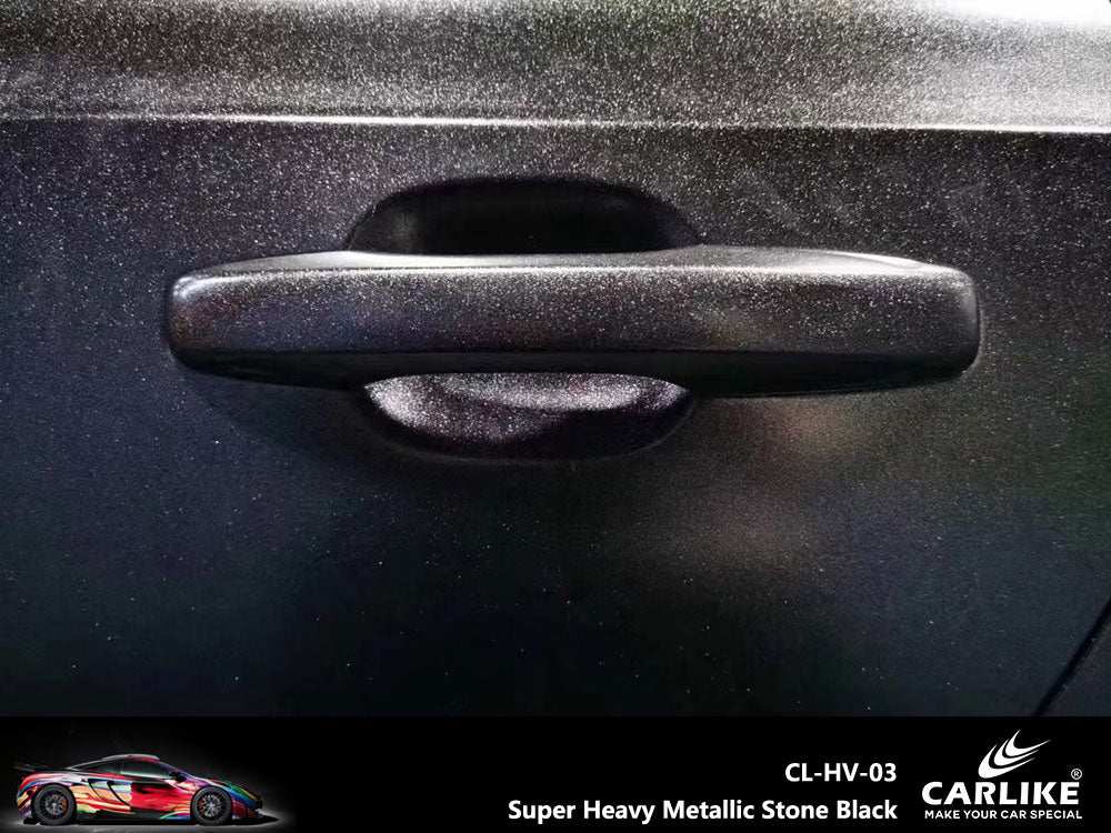 Super Heavy Metallic Stone Black Vinyl