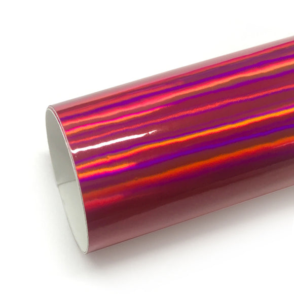 CARLIKE CL-LS-05 Chrome Laser Neo Holographic Rose Red Vinyl