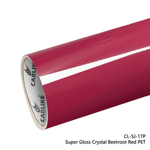 CARLIKE CL-SJ-17P Super Gloss Crystal Beetroot Red Vinyl PET Liner - CARLIKE WRAP