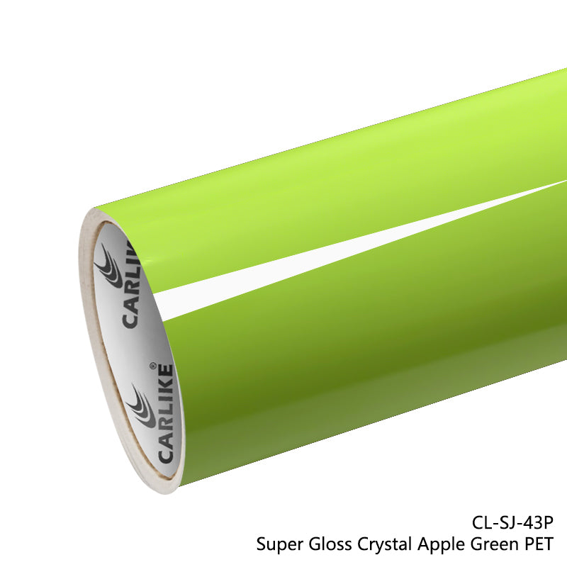 Super Gloss Crystal Apple Green Vinyl PET Liner Wrap Factory