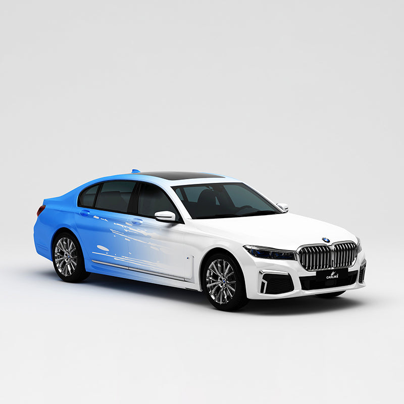 CARLIKE CL-JB003 blanc à bleu impression de haute précision enveloppe de vinyle de voiture personnalisée