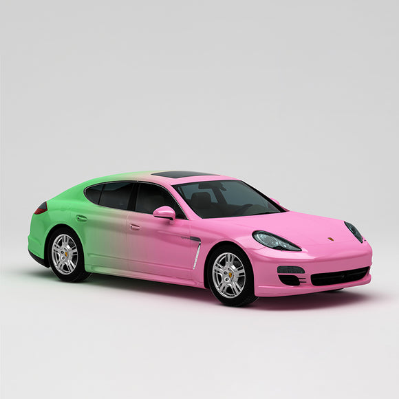 CARLIKE CL-JB018 Envoltura de vinilo para automóvil personalizada con impresión de alta precisión de color verde a rosa