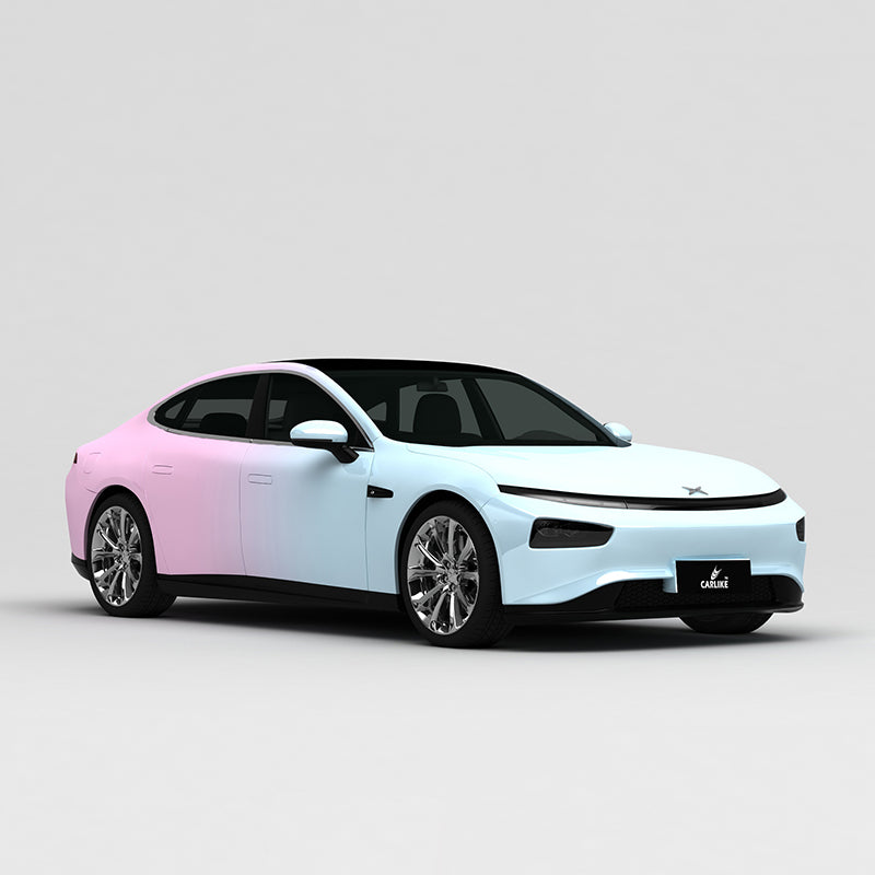 CARLIKE CL-JB041 bleu clair à rose clair impression de haute précision enveloppe de vinyle de voiture personnalisée