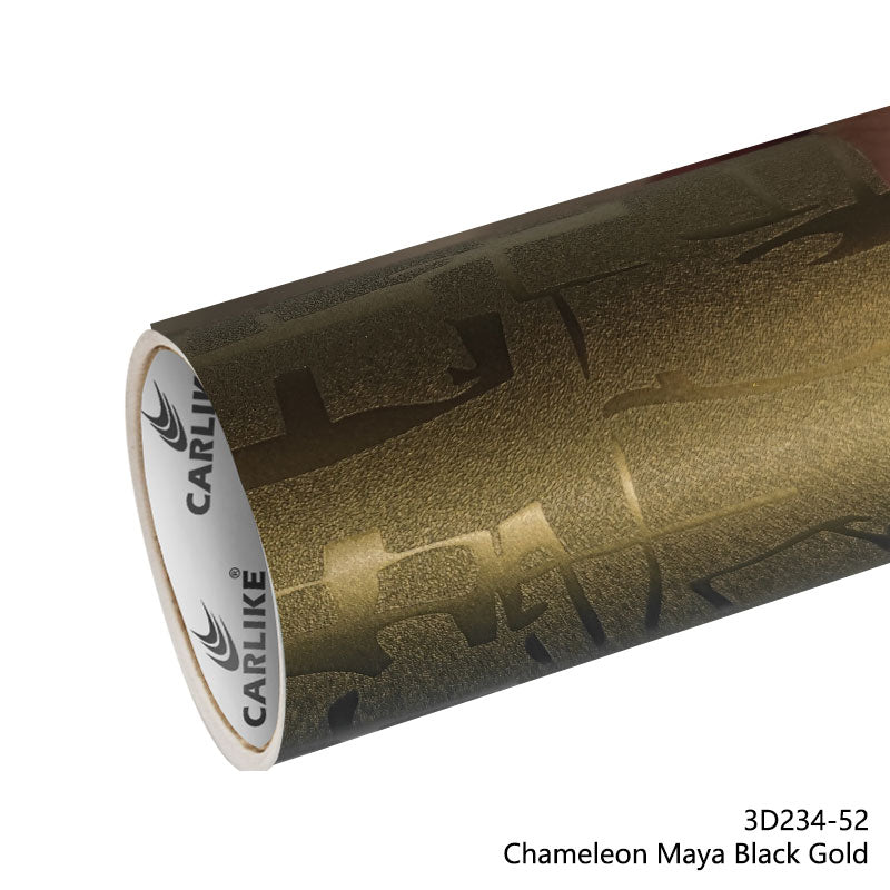 CARLIKE CL - 3D234 - 52 Chameleon Maya Black Gold Vinyl - CARLIKE WRAP
