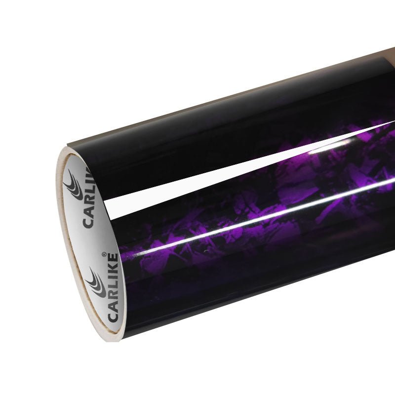 CARLIKE CL - CFF - 26P Small Texture S - Fancy Carbon Fiber Gloss Purple Vinyl PET Liner - CARLIKE WRAP