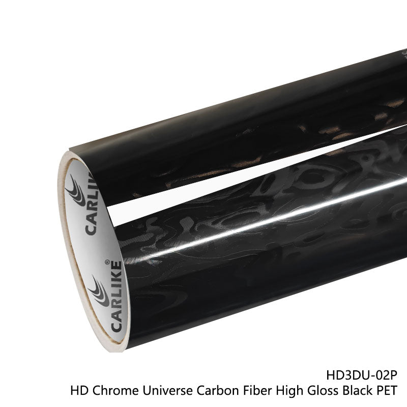 CARLIKE CL - HD3DU - 03P HD Chrome Universe Carbon Fiber Gloss Tungsten Steel Vinyl PET Liner - CARLIKE WRAP