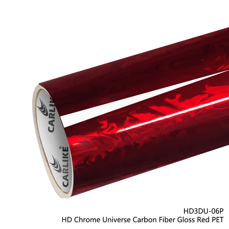 HD Chrome Universe Carbon Fiber Gloss Red PET Wrap