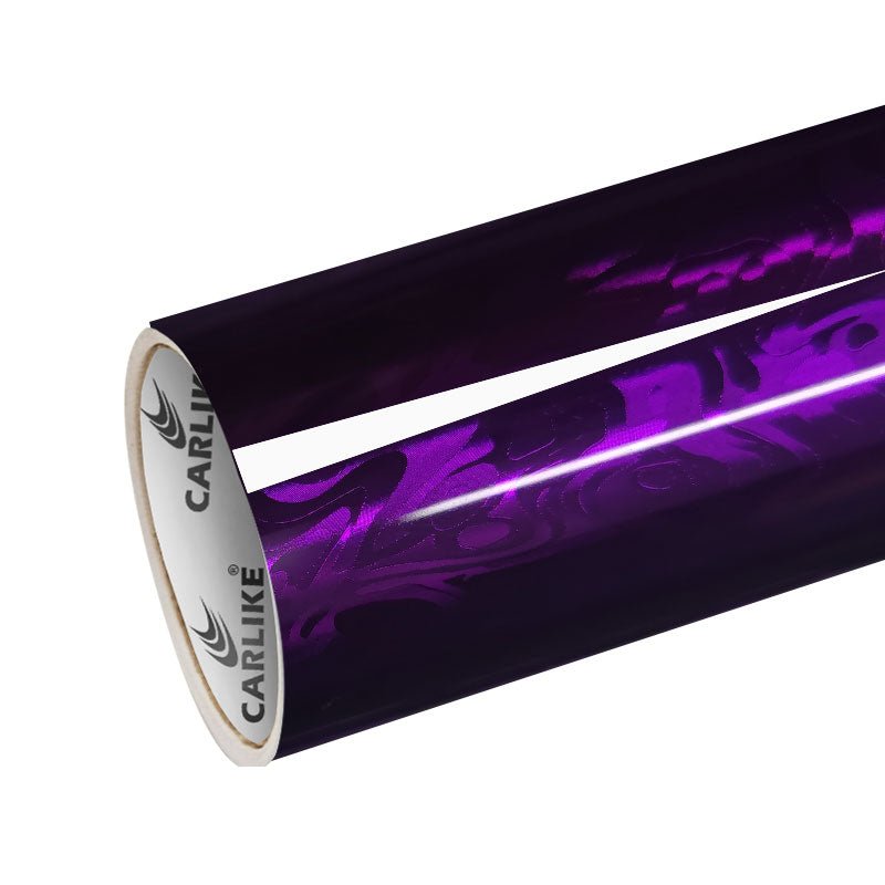 CARLIKE CL - HD3DU - 09P HD Chrome Universe Carbon Fiber Gloss Purple Vinyl PET Liner - CARLIKE WRAP