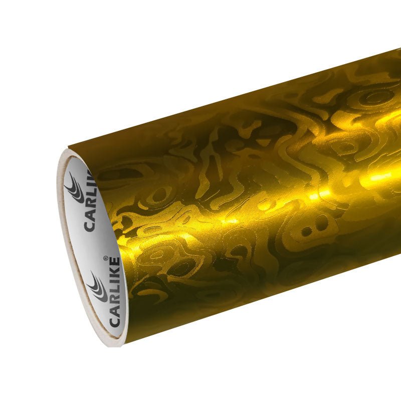 CARLIKE CL - HD3DU - 22P HD Chrome Universe Carbon Fiber Matte Gold Vinyl PET Liner - CARLIKE WRAP
