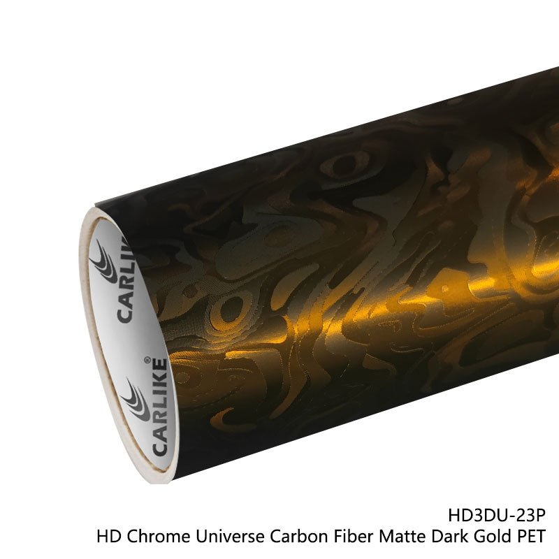 CARLIKE CL - HD3DU - 23P HD Chrome Universe Carbon Fiber Matte Dark Gold Vinyl PET Liner - CARLIKE WRAP