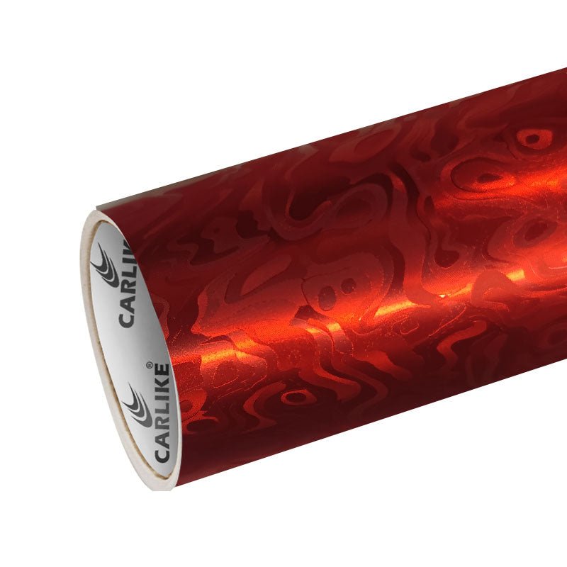 CARLIKE CL - HD3DU - 25P HD Chrome Universe Carbon Fiber Matte Red Vinyl PET Liner - CARLIKE WRAP
