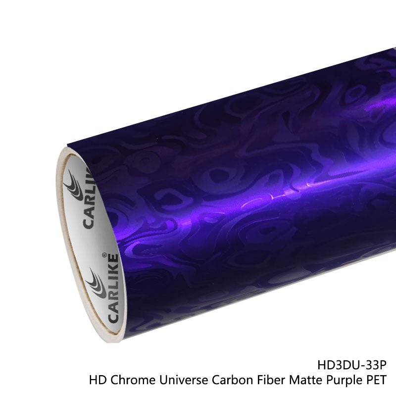 CARLIKE CL - HD3DU - 33P HD Chrome Universe Carbon Fiber Matte Purple Vinyl PET Liner - CARLIKE WRAP