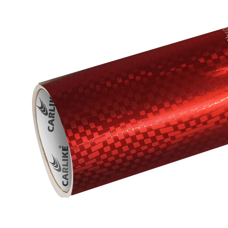 CARLIKE CL - HDHCF - 05P HD Chrome Honeycomb Carbon Fiber Red Vinyl PET Liner - CARLIKE WRAP