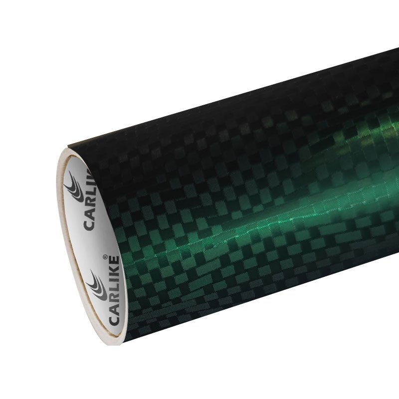 CARLIKE CL - HDHCF - 09P HD Chrome Honeycomb Carbon Fiber Venom Green Vinyl PET Liner - CARLIKE WRAP
