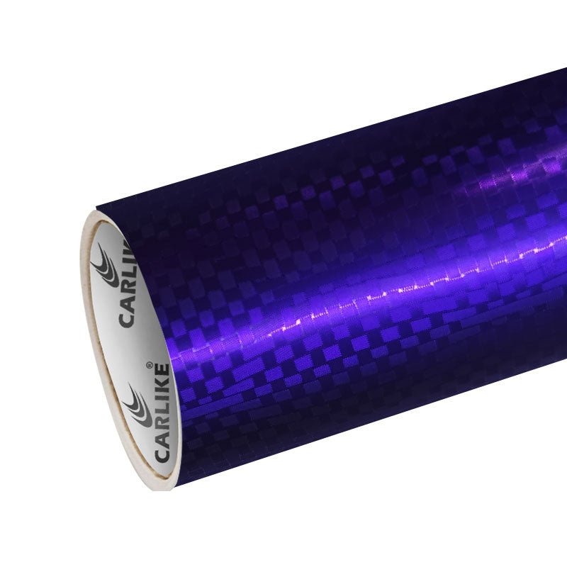 CARLIKE CL - HDHCF - 11P HD Chrome Honeycomb Carbon Fiber Purple Vinyl PET Liner - CARLIKE WRAP