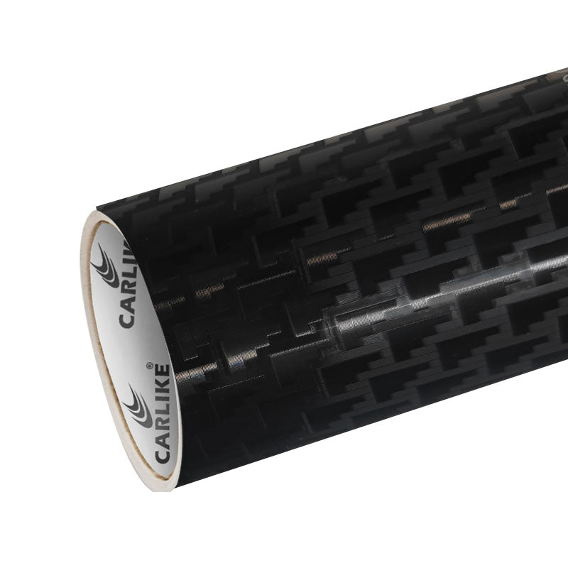 CARLIKE CL - HDJX - 01P HD Chrome Mechanical Carbon Fiber Black Vinyl PET Liner - CARLIKE WRAP