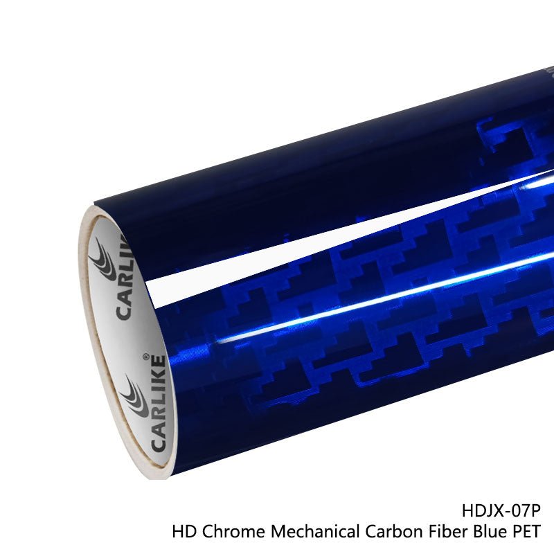 CARLIKE CL - HDJX - 07P HD Chrome Mechanical Carbon Fiber Blue Vinyl PET Liner - CARLIKE WRAP
