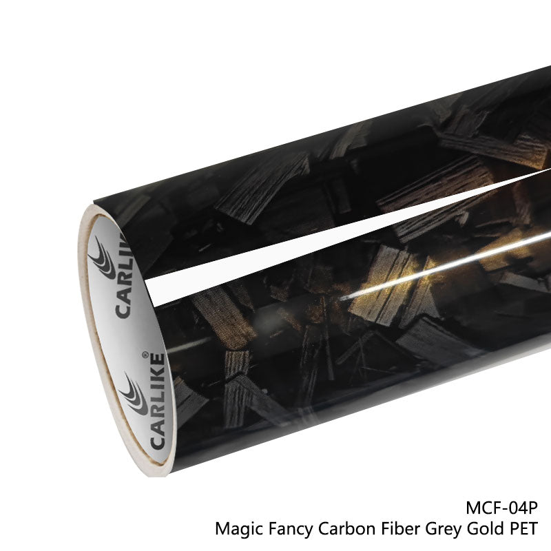CARLIKE CL - MCF - 04P Magic Fancy Carbon Fiber Grey Gold Vinyl PET Liner - CARLIKE WRAP