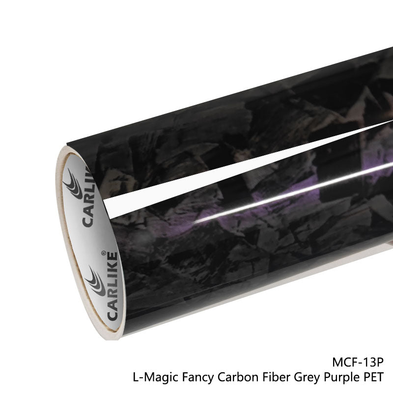 CARLIKE CL - MCF - 13P Large Texture L - Magic Fancy Carbon Fiber Grey Purple Vinyl PET Liner - CARLIKE WRAP