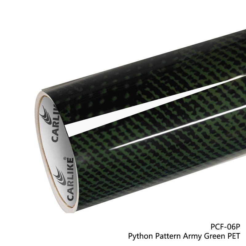 CARLIKE CL - PCF - 06P Python Pattern Army Green Vinyl PET Liner - CARLIKE WRAP