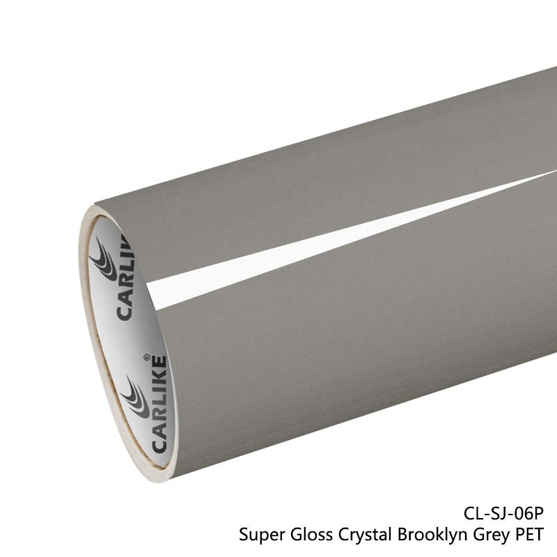 Super Gloss Crystal Brooklyn Grey Vinyl PET Liner Wrapping Film