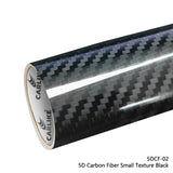 CARLIKE CL-5DCF-02 Vinilo negro de textura pequeña de fibra de carbono 5D
