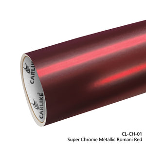 CARLIKE CL-CH-01 Vinilo rojo romani metálico súper cromado