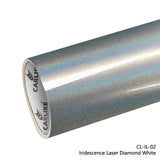 CARLIKE CL-IL-02 Vinilo blanco diamante láser iridiscente