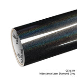 CARLIKE CL-IL-04 Vinilo gris diamante láser iridiscente 