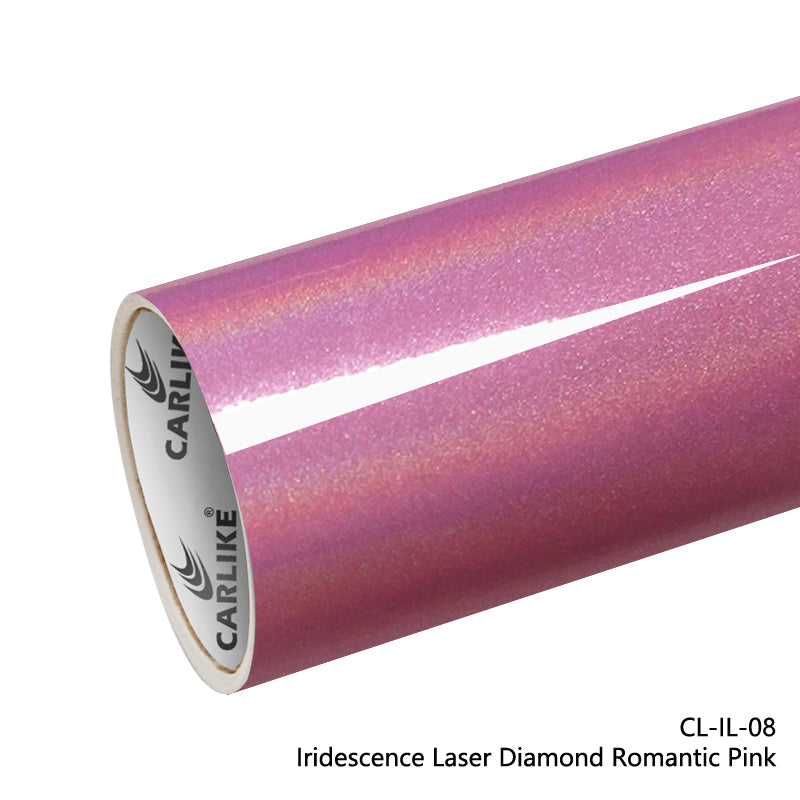 CARLIKE CL-IL-08 Iridiscencia Láser Diamante Romántico Vinilo Rosa 