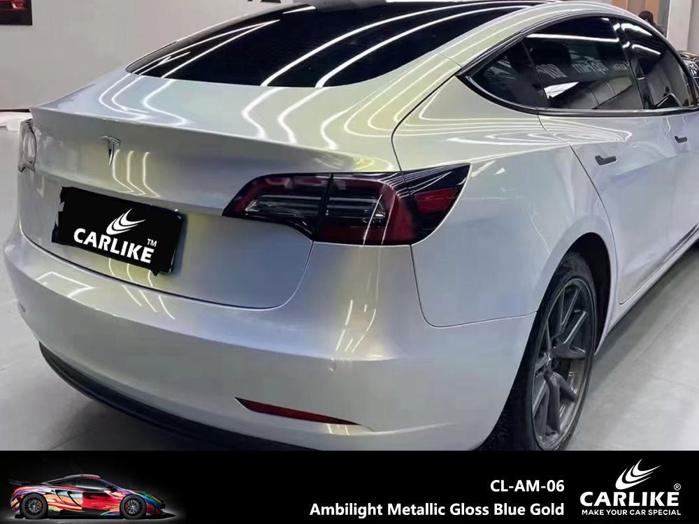 CARLIKE CL-AM-06 Ambilight Metallic Gloss Blue Gold Vinyl - CARLIKE WRAP