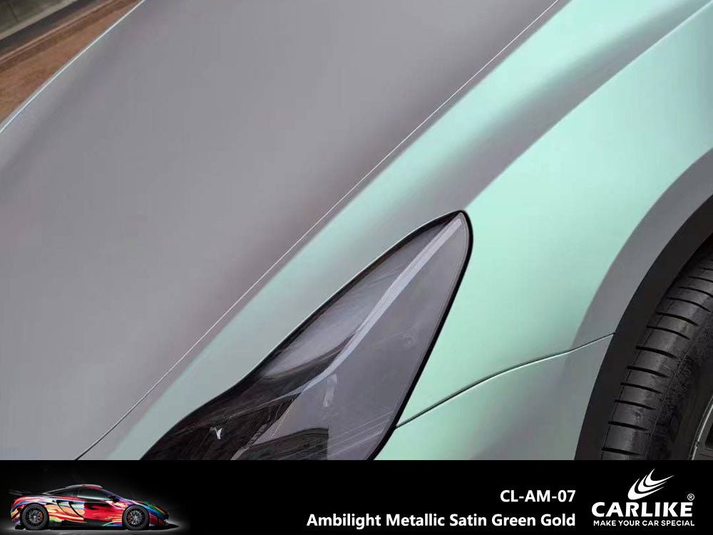 CARLIKE CL-AM-07 Ambilight Metallic Satin Green Gold Vinyl - CARLIKE WRAP
