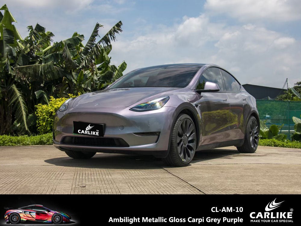 CARLIKE CL-AM-10 Ambilight Metallic Gloss Carpi Grey Purple Vinyl - CARLIKE WRAP
